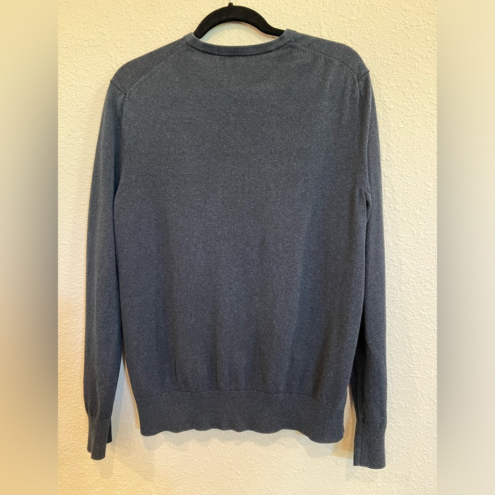 Banana Republic Luxury Blend silk cashmere vneck sweater blue size Large - Picture 2 of 3